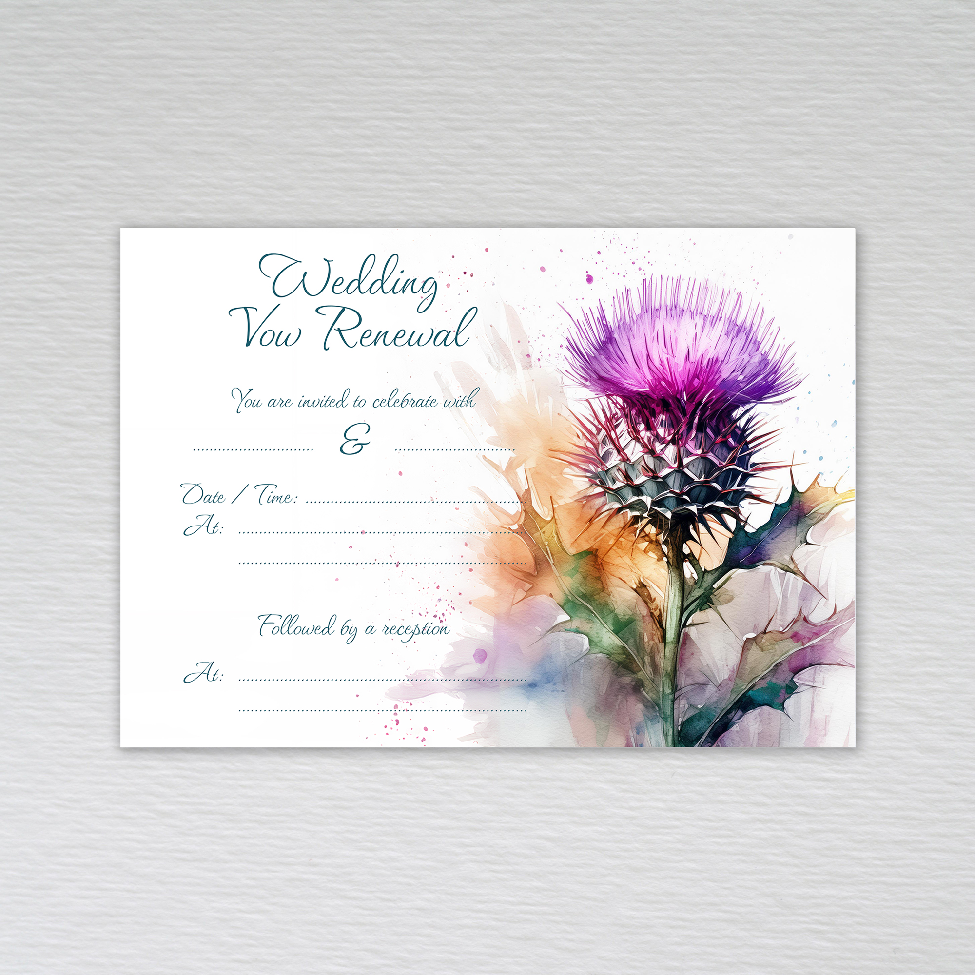 Scottish Wedding Invitations Reception Invites Save Date Evening RSVP Thistle - Picture 14 of 17